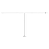 Ръчно прибиращ се сенник с LED, 600x300 см, жълто и бяло