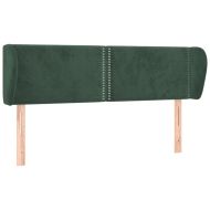 Горна табла за легло с уши, тъмнозелена, 147x23x78/88см, кадифе