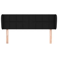 Горна табла за легло с уши, черна, 147x23x78/88 см, плат