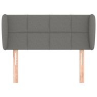 Горна табла за легло с уши, тъмносива, 93x23x78 см, плат