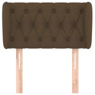 Горна табла за легло с уши, тъмнокафява, 83x23x78/88 см, плат