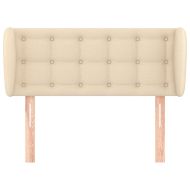 Горна табла за легло с уши, кремава, 93x23x78/88 см, плат