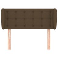 Горна табла за легло с уши, тъмнокафява, 103x23x78/88 см, плат