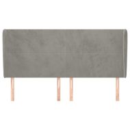 Горна табла за легло с уши, светлосива,163x23x118/128 см кадифе