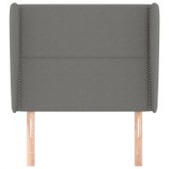 Горна табла за легло с уши, тъмносива, 83x23x118/128 см, плат