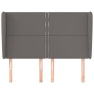 Горна табла с уши, сива, 147x23x118/128 см, изкуствена кожа