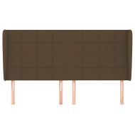 Горна табла за легло с уши, тъмнокафява,183x23x118/128 см, плат