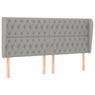 Горна табла за легло с уши, светлосива, 183x23x118/128 см, плат