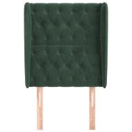 Горна табла за легло с уши тъмнозелена 83x23x118/128 см кадифе