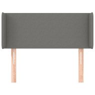 Горна табла за легло с уши, тъмносива, 83x16x78/88 см, плат