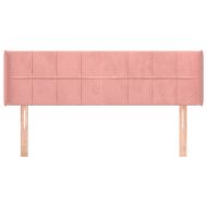 Горна табла за легло, розова, 147x16x78/88 см, кадифе
