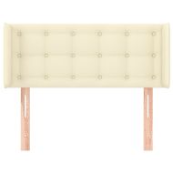 Горна табла за легло, кремава, 103x16x78/88 см, изкуствена кожа