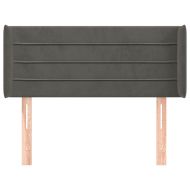 Горна табла за легло, тъмносива, 93x16x78/88 см, кадифе