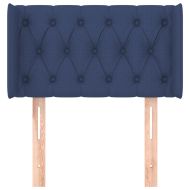 Горна табла за легло, синя, 83x16x78/88 см, плат