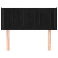 Горна табла за легло, черна, 93x16x78/88 см, кадифе