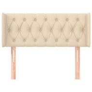 Горна табла за легло, кремава, 103x16x78/88 см, плат