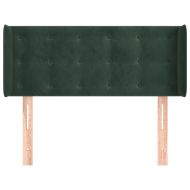 Горна табла за легло, тъмнозелена, 103x16x78/88 см, кадифе