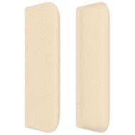 Горна табла за легло, кремава, 163x16x78/88 см, плат