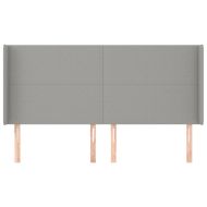 Горна табла за легло с уши, светлосива, 183x16x118/128 см, плат