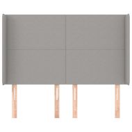 Горна табла за легло с уши, светлосива, 147x16x118/128 см, плат