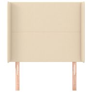 Горна табла за легло с уши, кремава, 83x16x118/128 см, плат