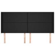 Горна табла с уши, черна, 163x16x118/128 см, изкуствена кожа