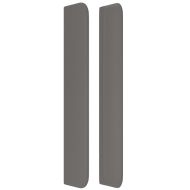 Горна табла с уши, сива, 147x16x118/128 см, изкуствена кожа