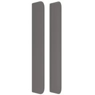 Горна табла с уши, сива, 93x16x118/128 см, изкуствена кожа