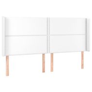 Горна табла с уши, бяла, 183x16x118/128 см, изкуствена кожа