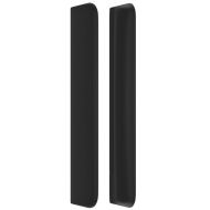 Горна табла с уши, черна, 163x16x118/128 см, изкуствена кожа