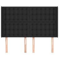 Горна табла с уши, черна, 147x16x118/128 см, изкуствена кожа