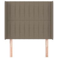 Горна табла за легло с уши, таупе, 93x16x118/128 см, плат