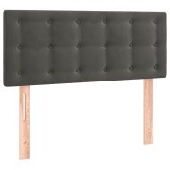 LED горна табла за легло, тъмносива, 100x5x78/88 см, кадифе