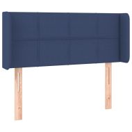 LED горна табла за легло, синя,93x16x78/88 см, плат