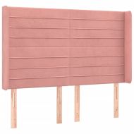 Боксспринг легло с матрак и LED, розово, 140x200 см, кадифе