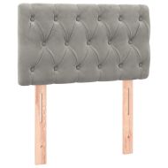 Боксспринг легло с матрак, светлосиво, 80x200 см, кадифе