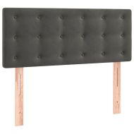 Боксспринг легло с матрак, тъмносиво, 90x200 см, кадифе