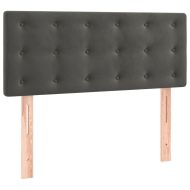 Боксспринг легло с матрак и LED, тъмносиво, 90x200 см, кадифе