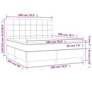 Боксспринг легло с матрак и LED, светлосиво, 180x200 см, кадифе