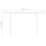 Ръчно прибиращ се сенник с LED 4x3 м оранжево и кафяво