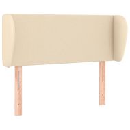 Горна табла за легло с уши, кремава, 93x23x78/88 см, плат
