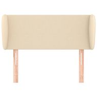 Горна табла за легло с уши, кремава, 93x23x78/88 см, плат