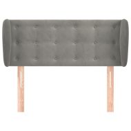 Горна табла за легло с уши, светлосива,93x23x78/88 см, кадифе