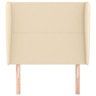 Горна табла за легло с уши, кремава, 93x23x118/128 см, плат