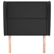 Горна табла с уши, черна, 83x23x118/128 см, изкуствена кожа