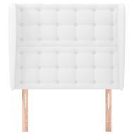 Горна табла с уши, бяла, 93x23x118/128 см, изкуствена кожа