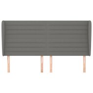 Горна табла за легло с уши, тъмносива, 183x23x118/128 см, плат