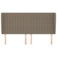 Горна табла за легло с уши, таупе, 203x23x118/128 см, плат