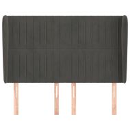 Горна табла за легло с уши, тъмносива,147x 23x118/128 см кадифе