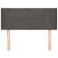 Горна табла за легло, тъмносива, 83x16x78/88 см, кадифе